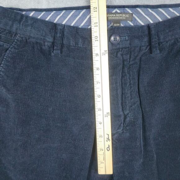 Banana Republic Mens 32x34 Navy Blue Vintage Straight Fit Corduroy Pants - Picture 10 of 13